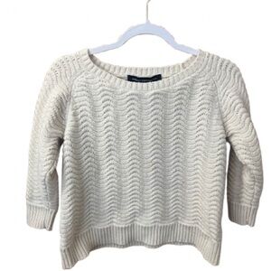 French Connection Cream Wool and Cotton Blend Sweater